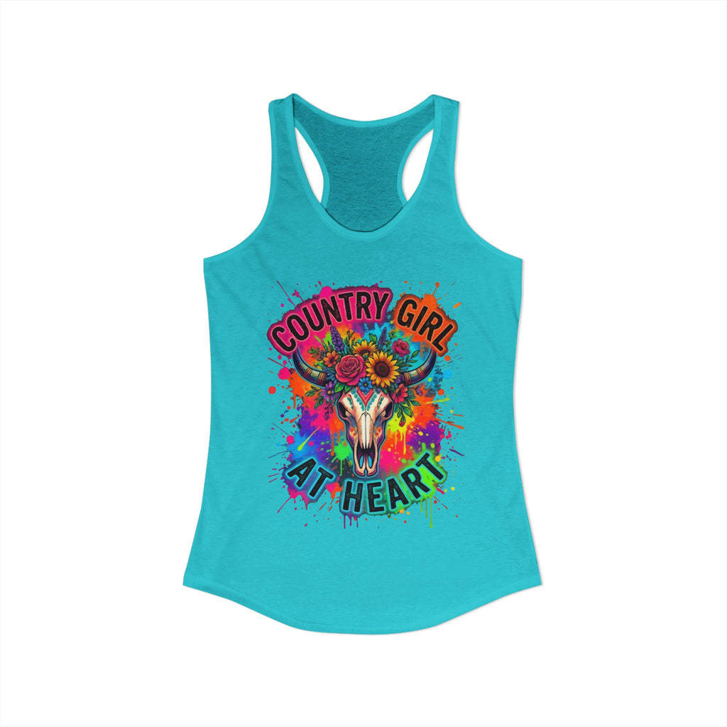 Women's Country Girl at Heart Ideal Racerback Tank