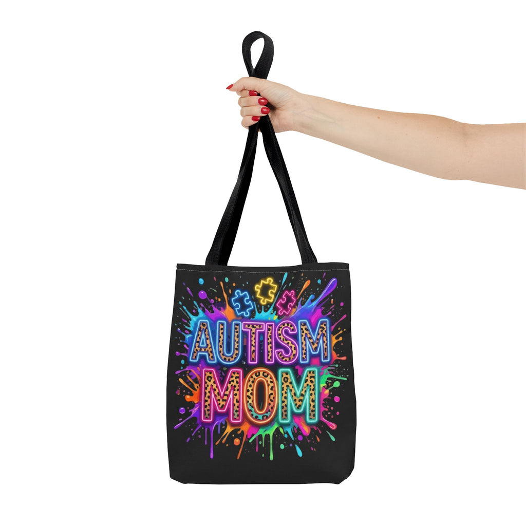 Autism Mom Tote Bag — Colorful Puzzle Piece Awareness Shopper