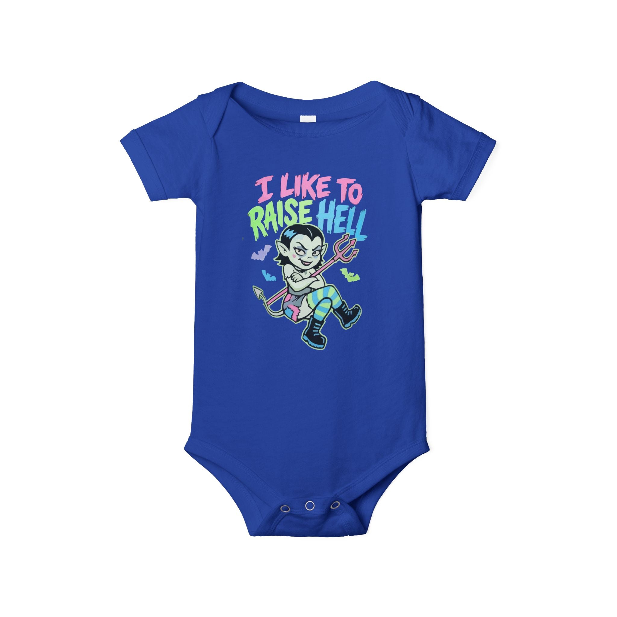 I Like to Raise Hell Baby Onesie — Cute Baby Demon Graphic Infant Bodysuit