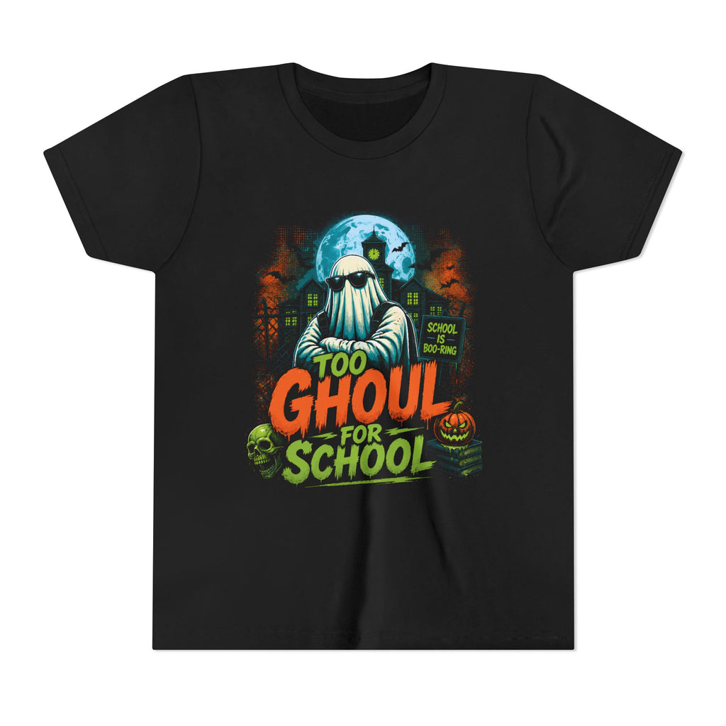 Too Ghoul for School Youth Tee — Halloween Ghost Kids T‑Shirt