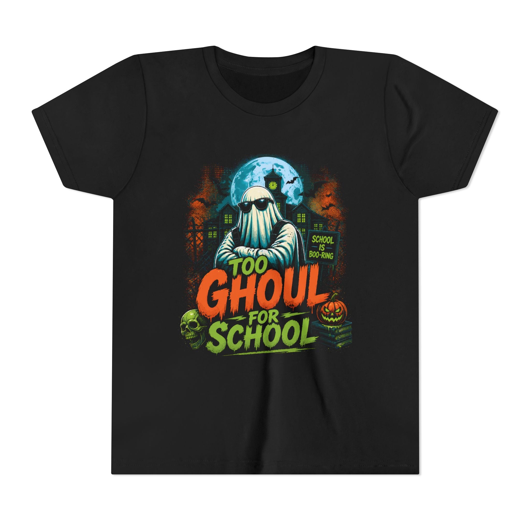 Too Ghoul for School Youth Tee — Halloween Ghost Kids T‑Shirt