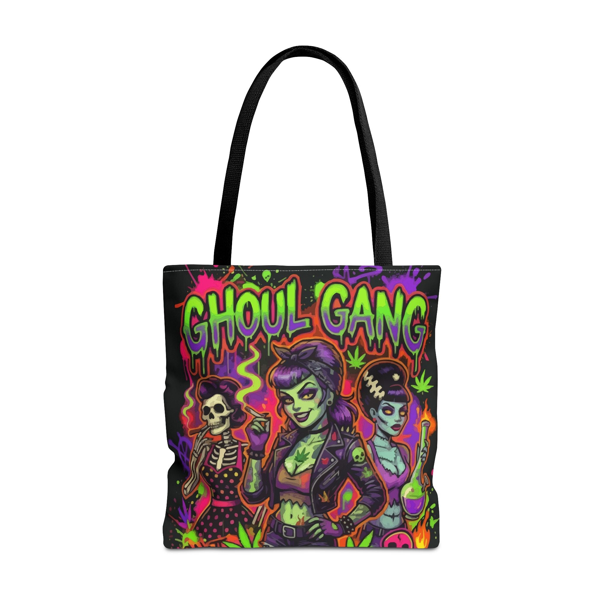 Ghoul Gang Tote Bag — Neon Retro Halloween Horror Tote