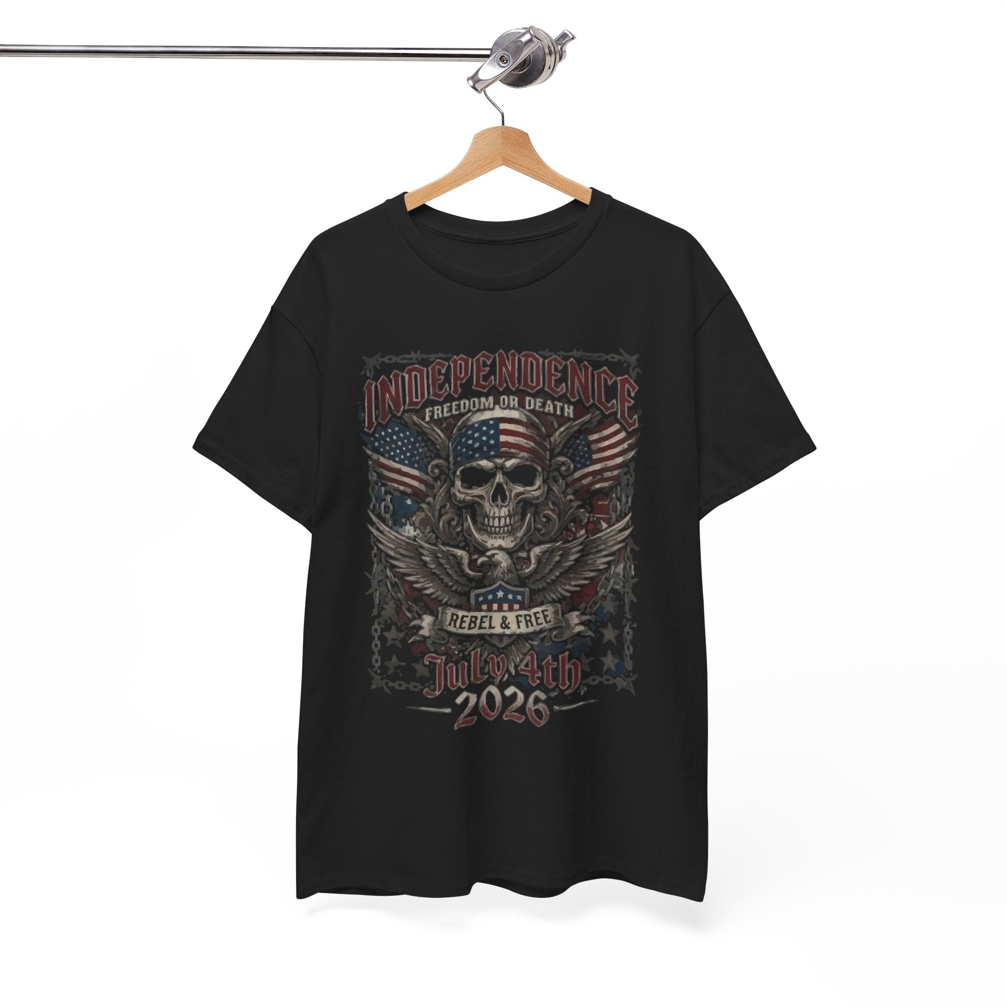 Independence Skull Tee — July 4th 2026 Patriotic Eagle Graphic T-Shirt