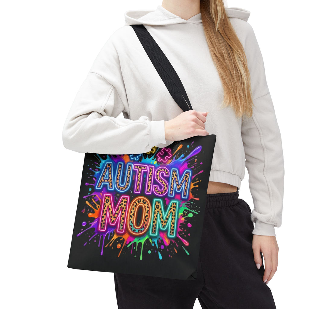 Autism Mom Tote Bag — Colorful Puzzle Piece Awareness Shopper