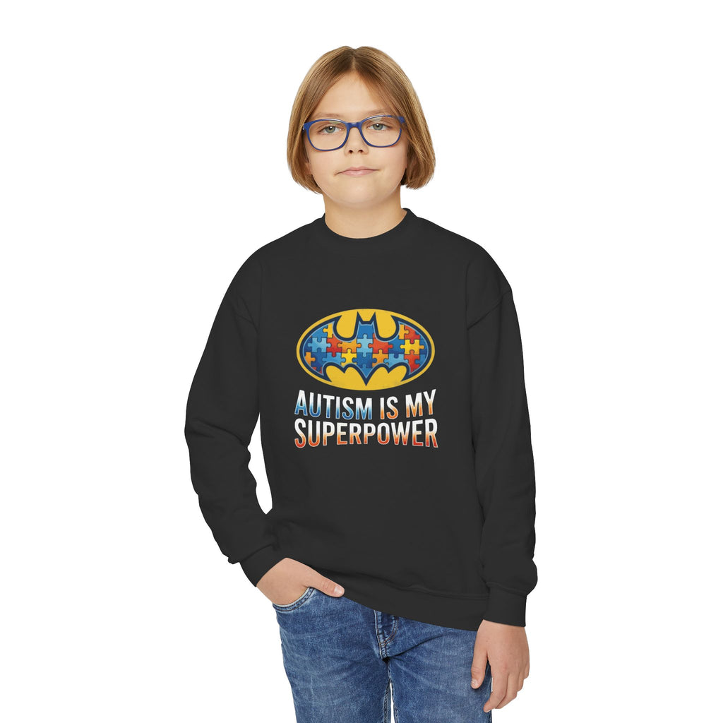 Autism Is My Superpower Youth Crewneck Sweatshirt
