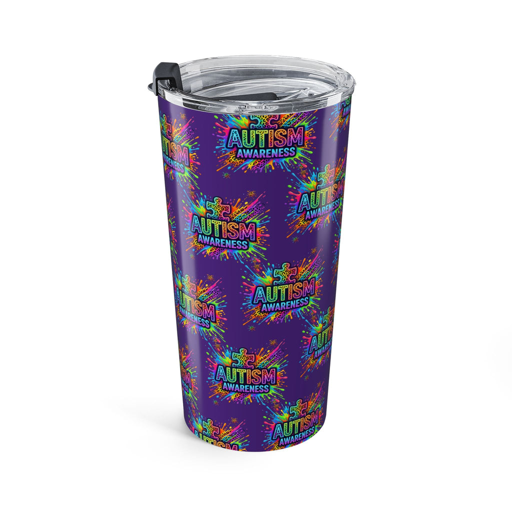 Autism Awareness 20oz Tumbler – Colorful Puzzle Splash Travel Cup