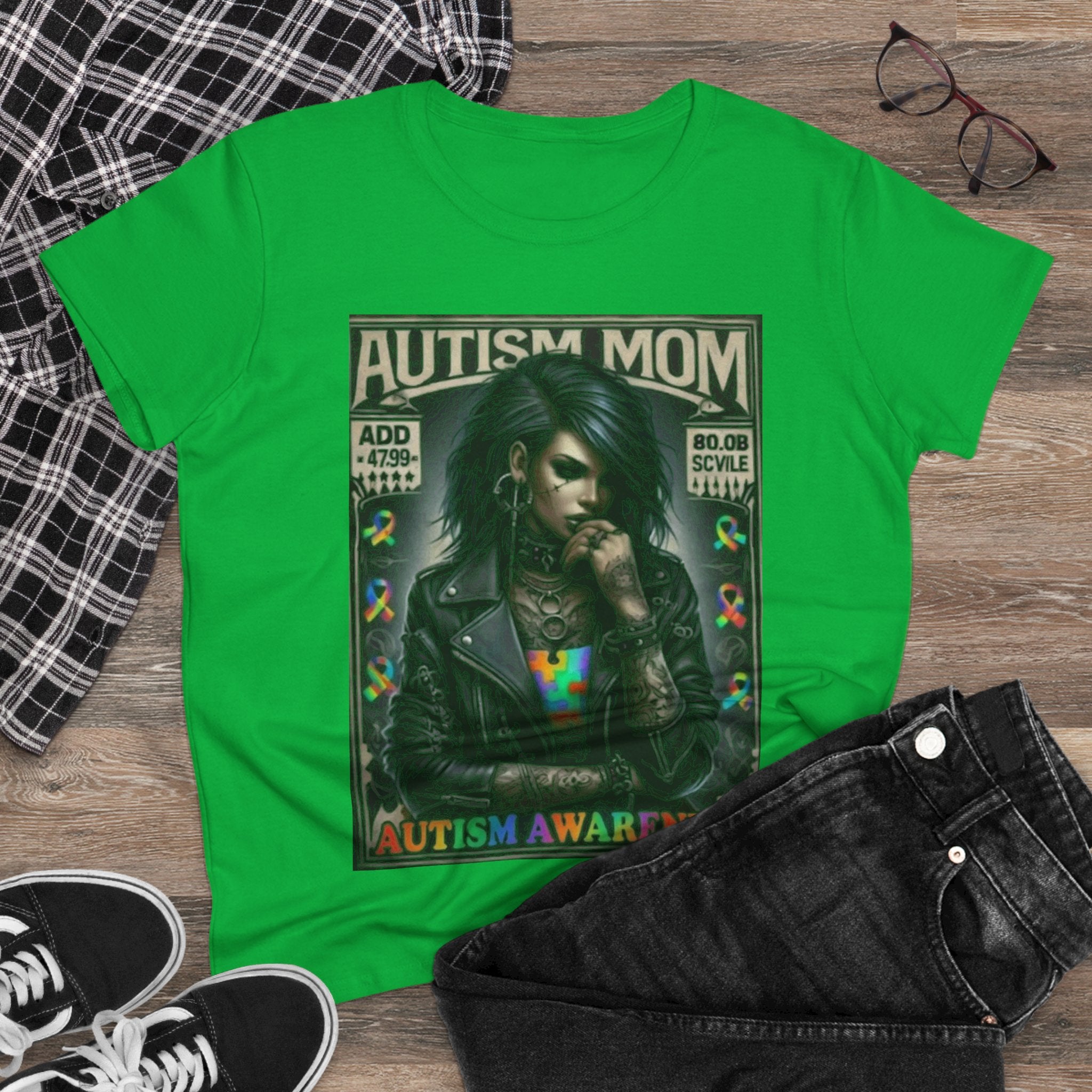 Autism Mom Tee — Gothic Rock Autism Awareness Women's T‑Shirt