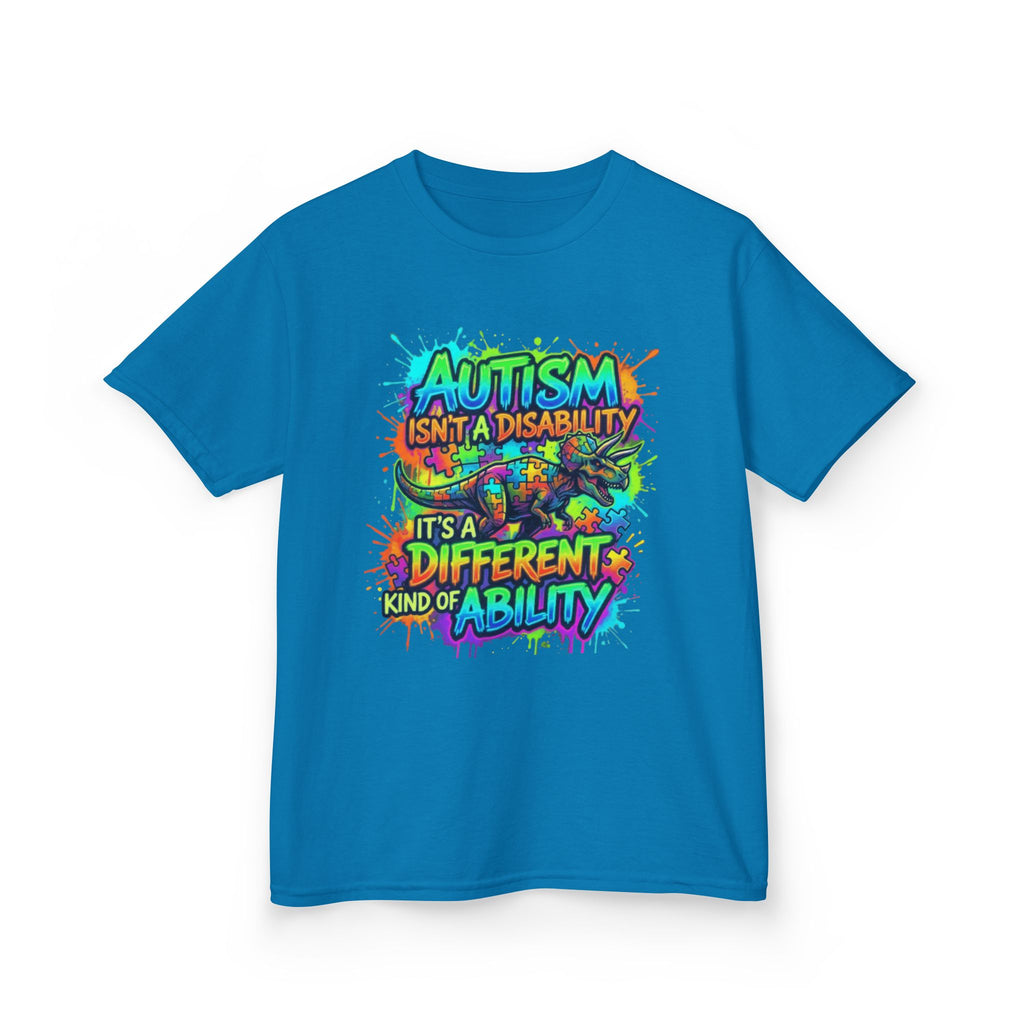 Kids Tee — "Autism Isn’t a Disability, It’s a Different Kind of Ability" Colorful Awareness Shirt