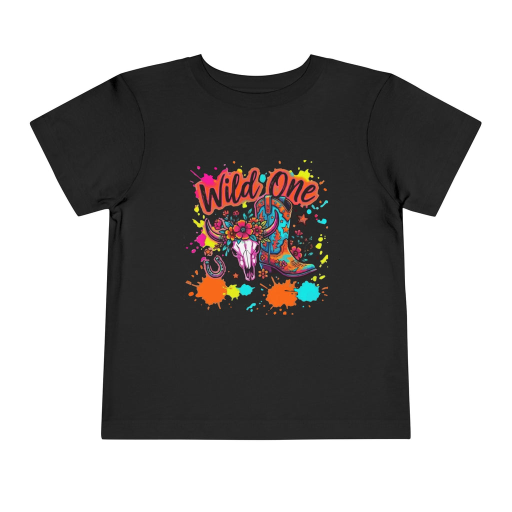 Wild One Toddler Tee — Colorful Cowboy Boots 1st Birthday Shirt