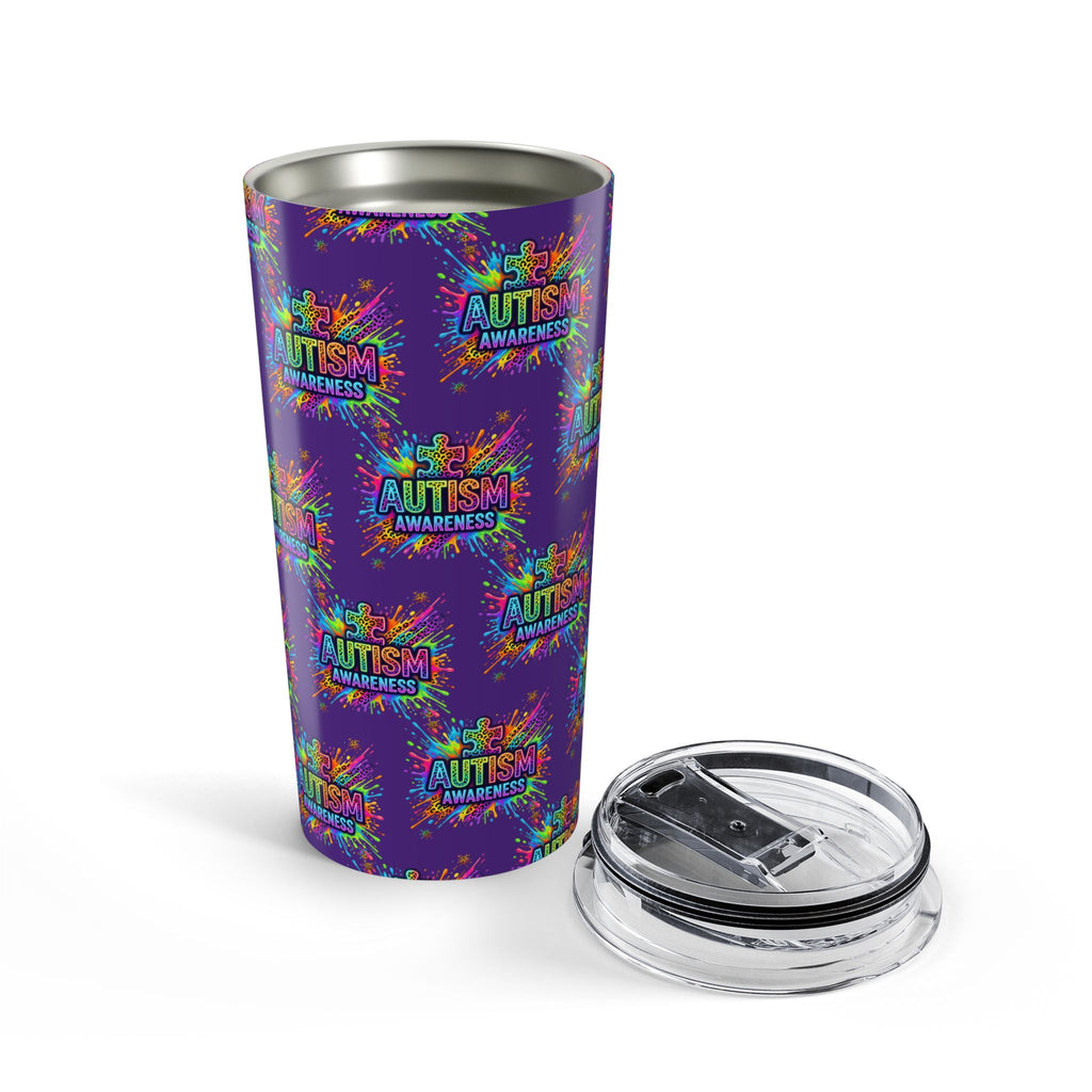 Autism Awareness 20oz Tumbler – Colorful Puzzle Splash Travel Cup