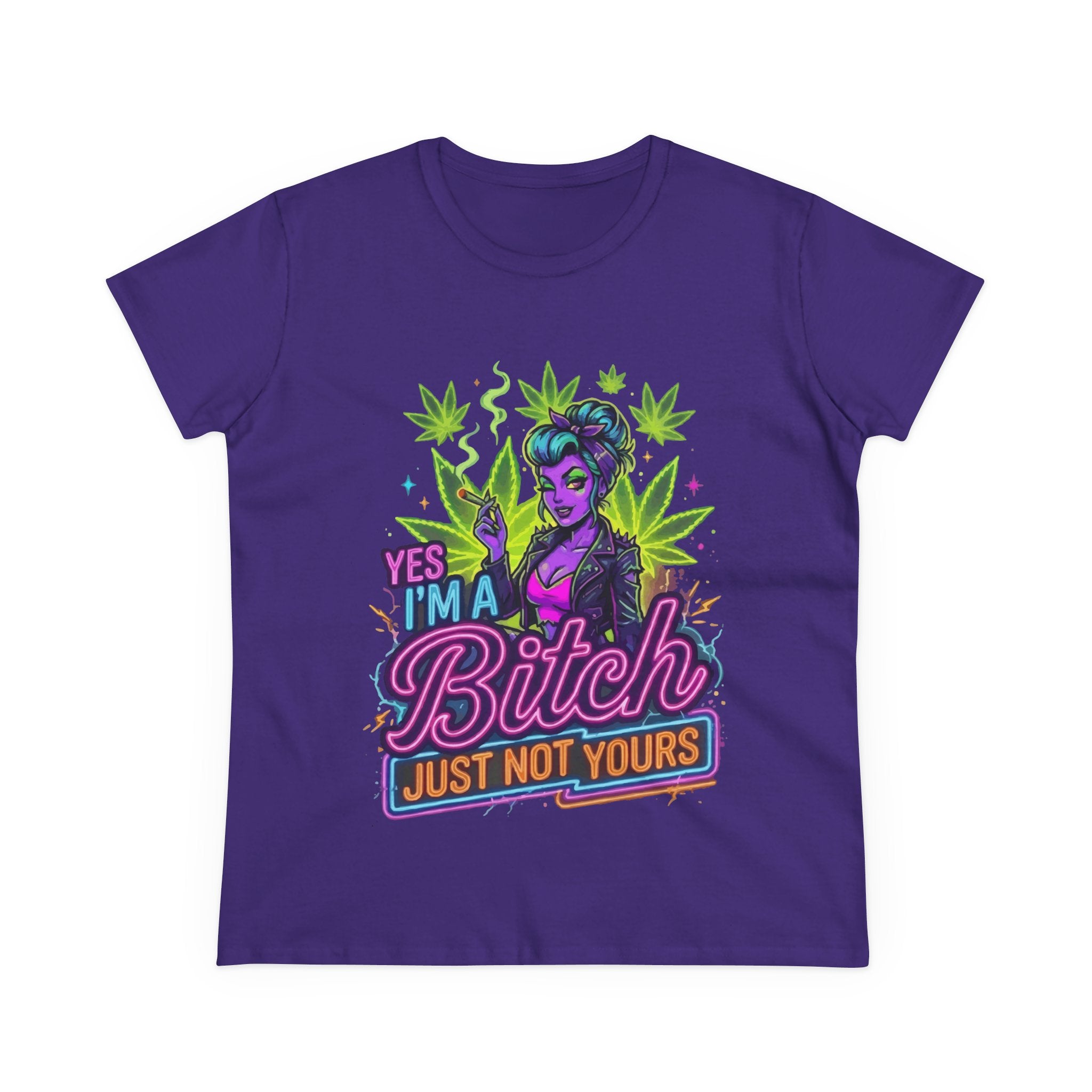 Yes I'm a Bitch T-Shirt — Bold Women's Graphic Tee with Cannabis Pin-Up Design