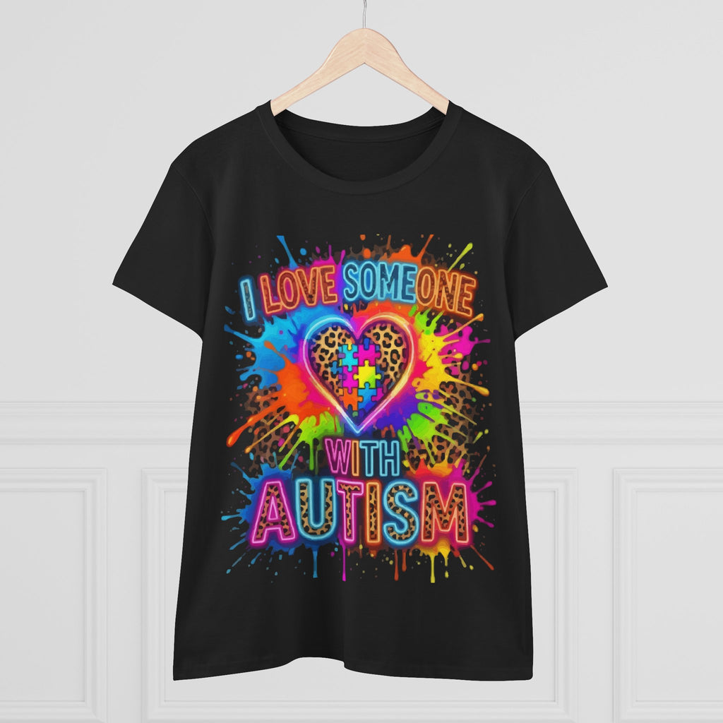 I Love Someone With Autism Tee - Colorful Puzzle Heart Autism Awareness T-Shirt