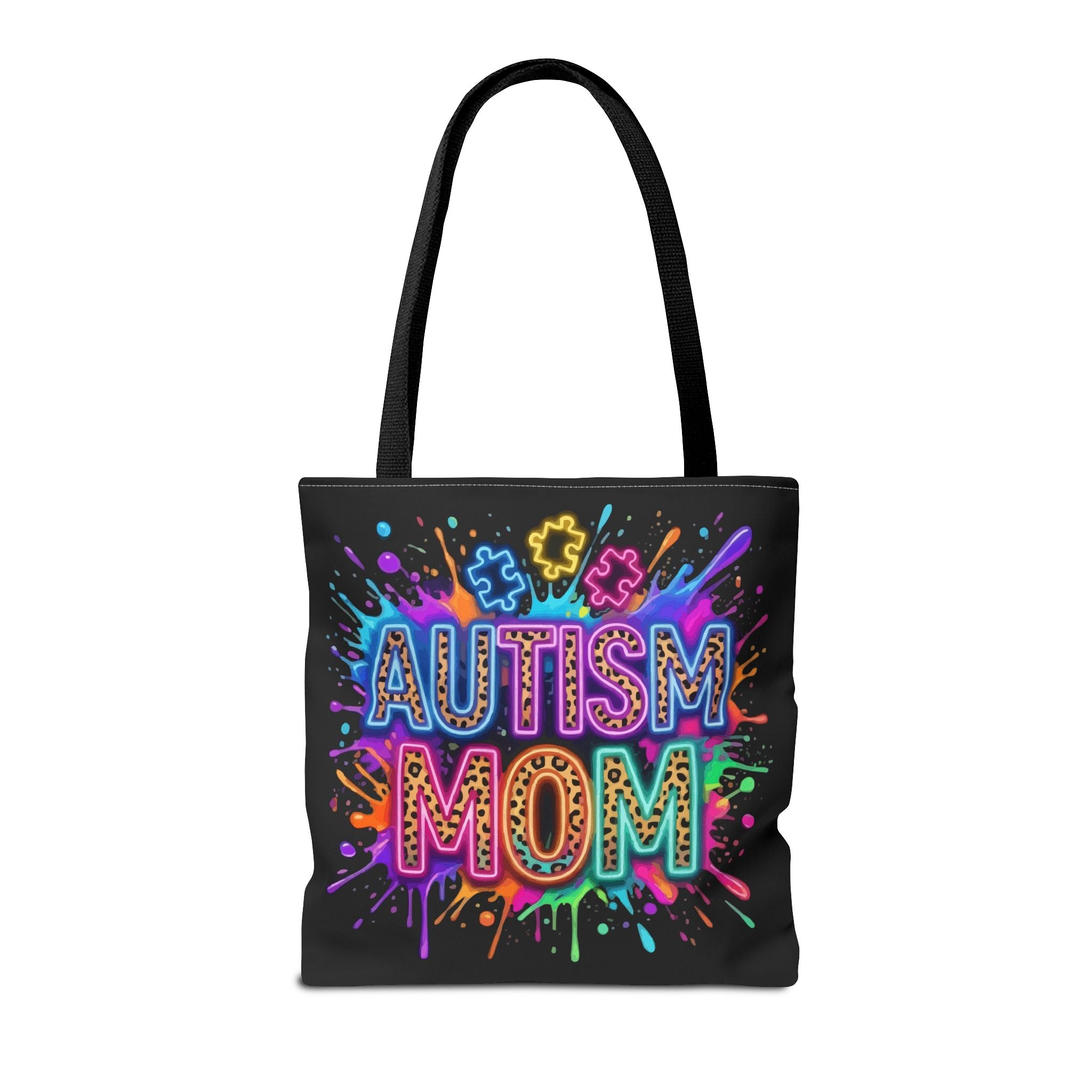 Autism Mom Tote Bag — Colorful Puzzle Piece Awareness Shopper