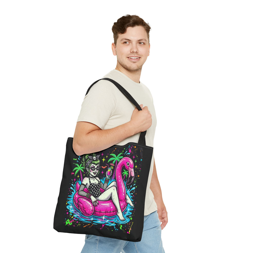 Retro Pin-Up Flamingo Tote