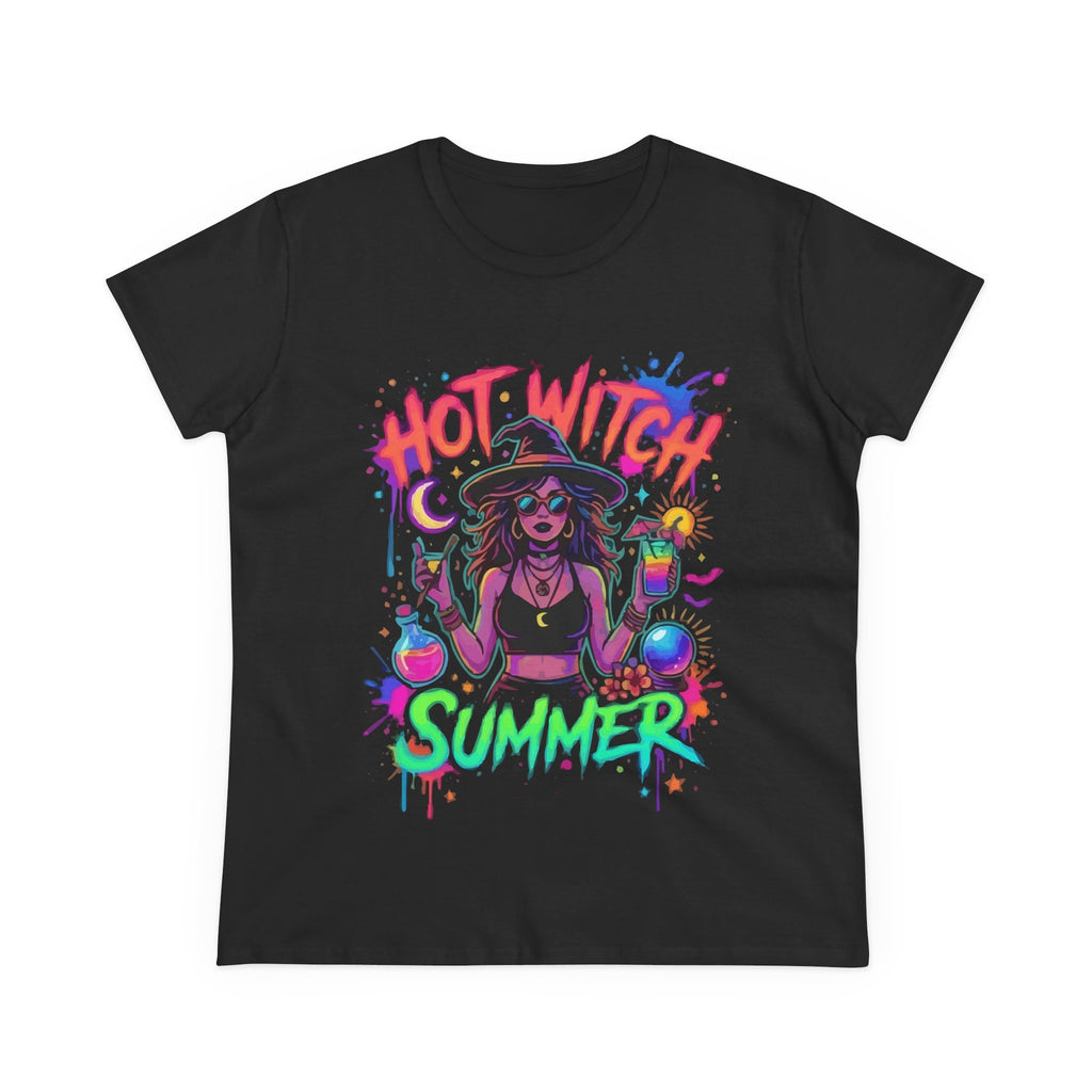 Witch Summer T‑Shirt — "Hot Witch Summer" Neon Graphic Tee for Women