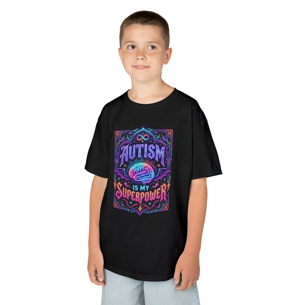 Kids Tee — "Autism Is My Superpower" Colorful Awareness Graphic