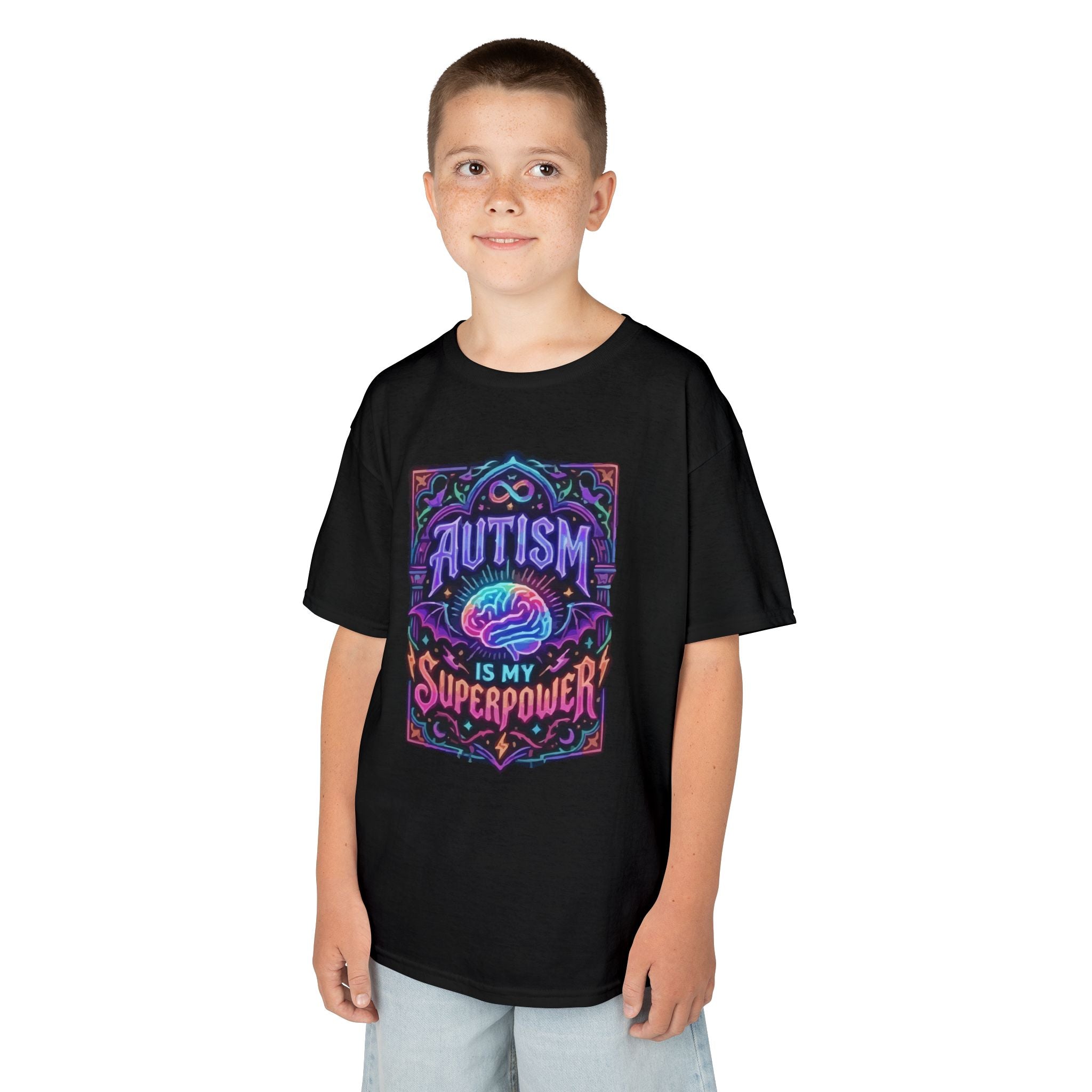 Kids Tee — "Autism Is My Superpower" Colorful Awareness Graphic