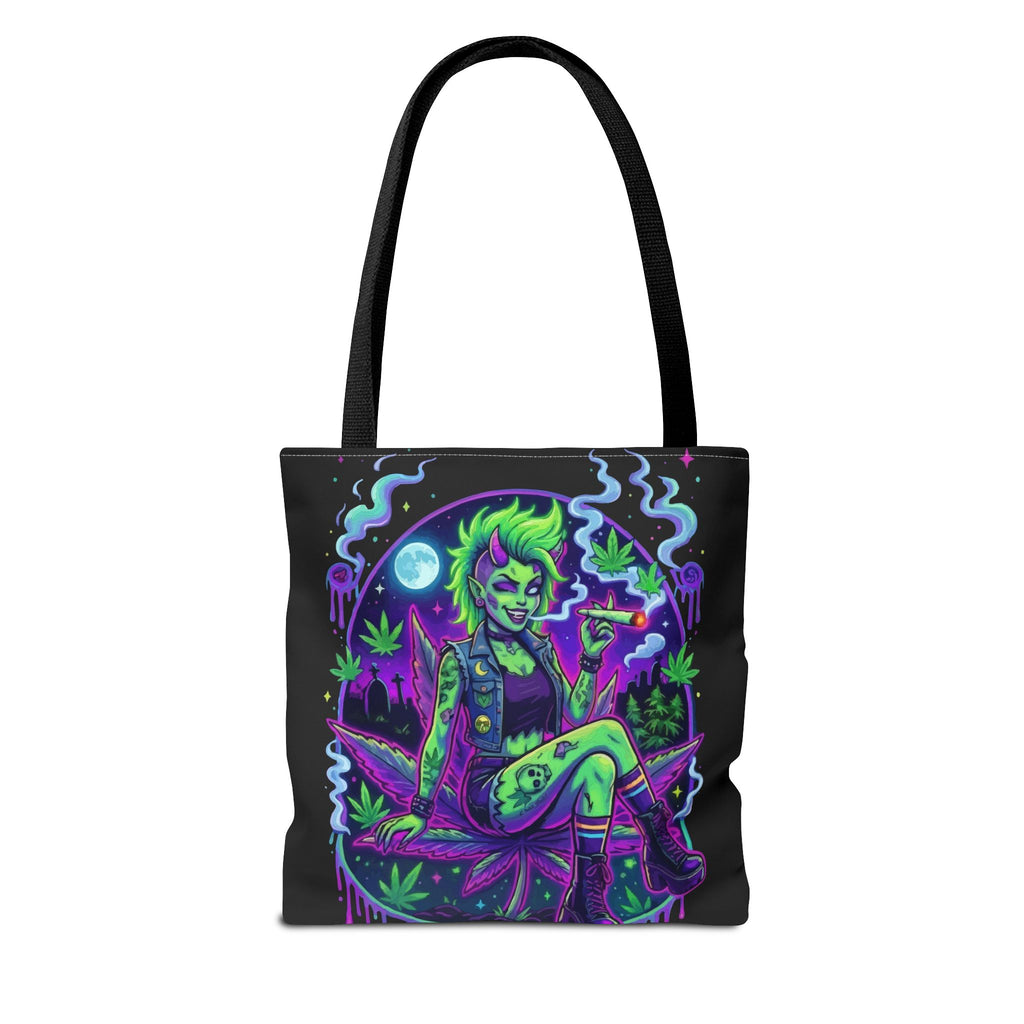 Neon Cannabis Tote Bag – Gothic Stoner Goth AOP Carryall
