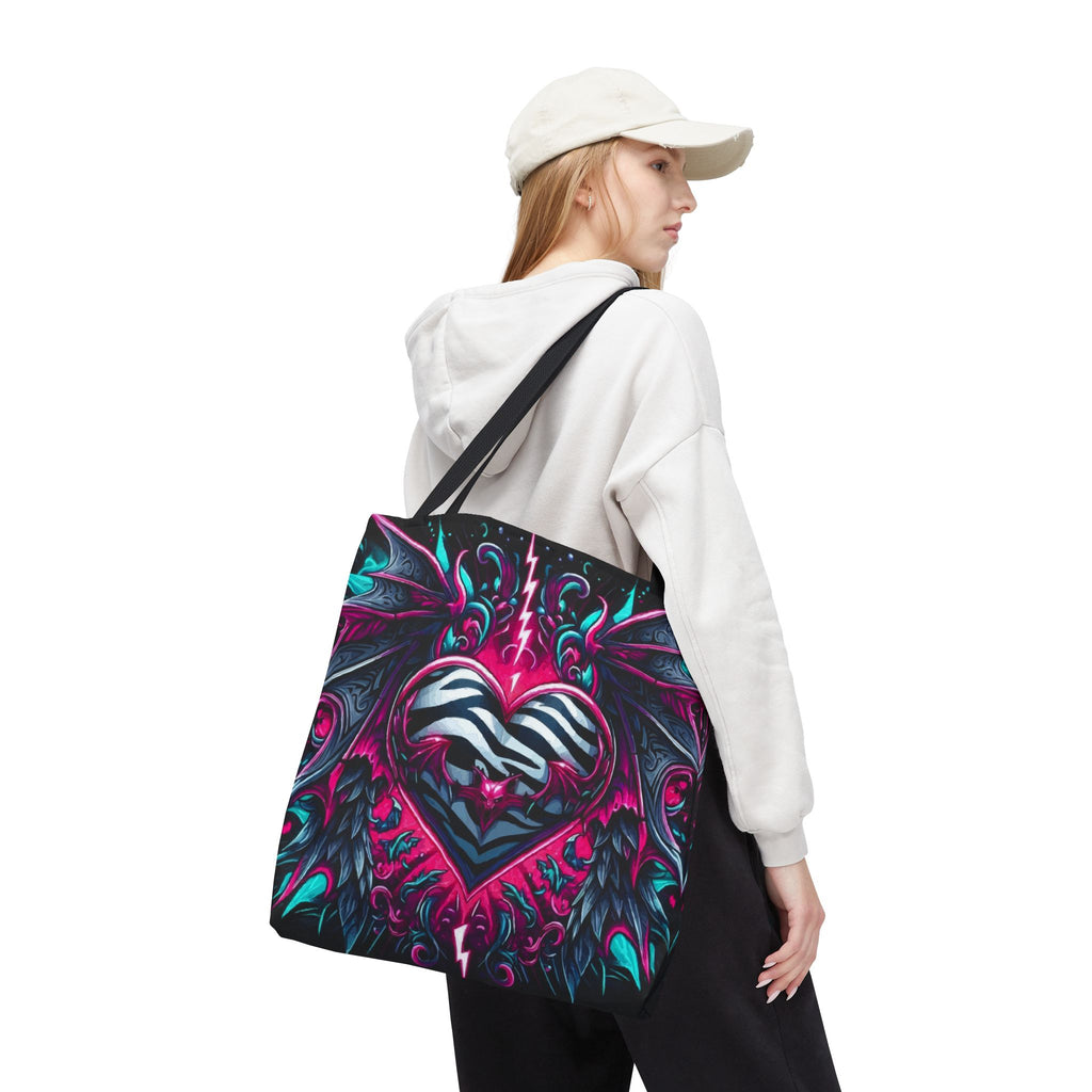 Gothic Neon Heart Tote