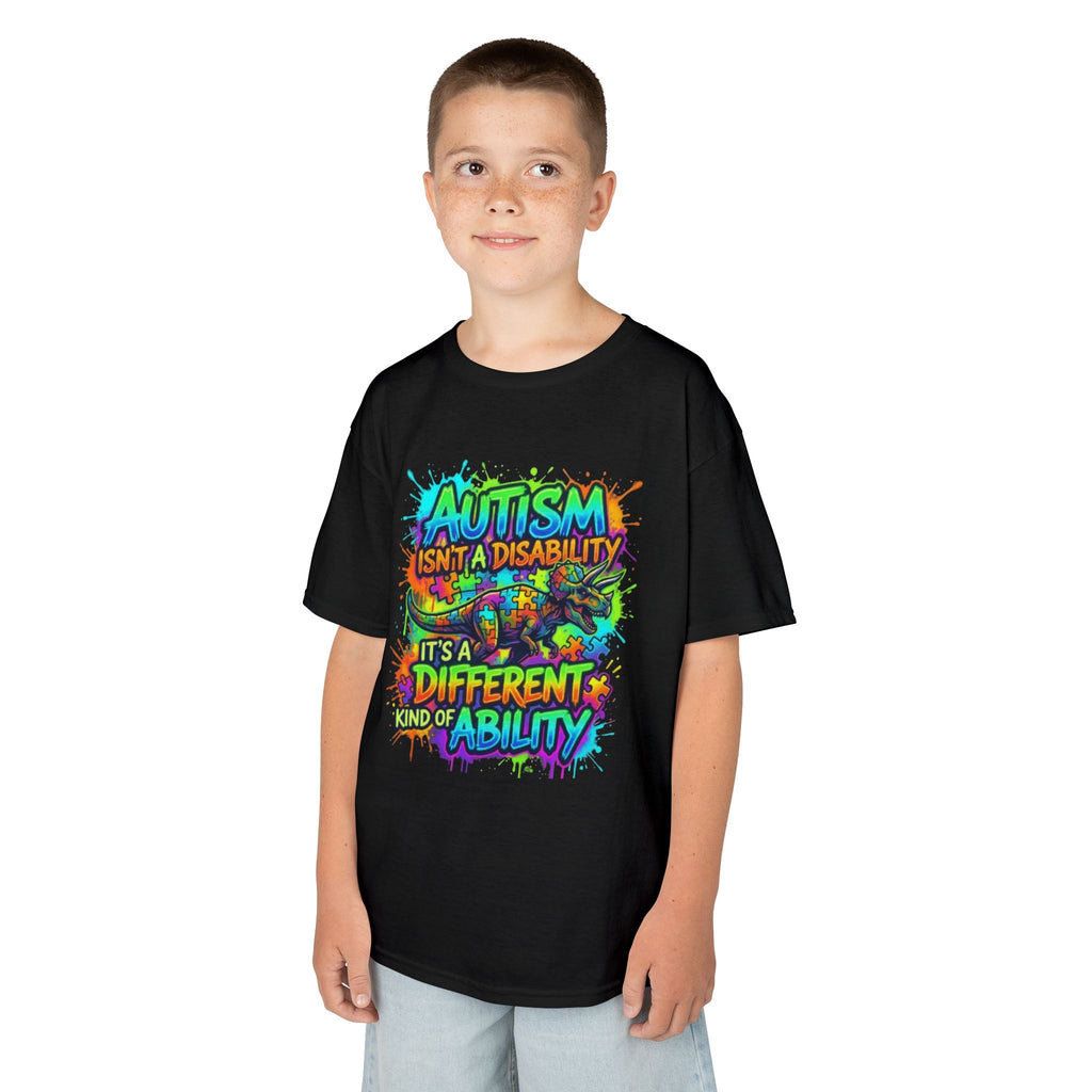 Kids Tee — "Autism Isn’t a Disability, It’s a Different Kind of Ability" Colorful Awareness Shirt