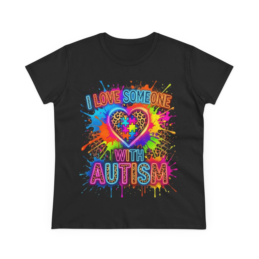 I Love Someone With Autism Tee - Colorful Puzzle Heart Autism Awareness T-Shirt