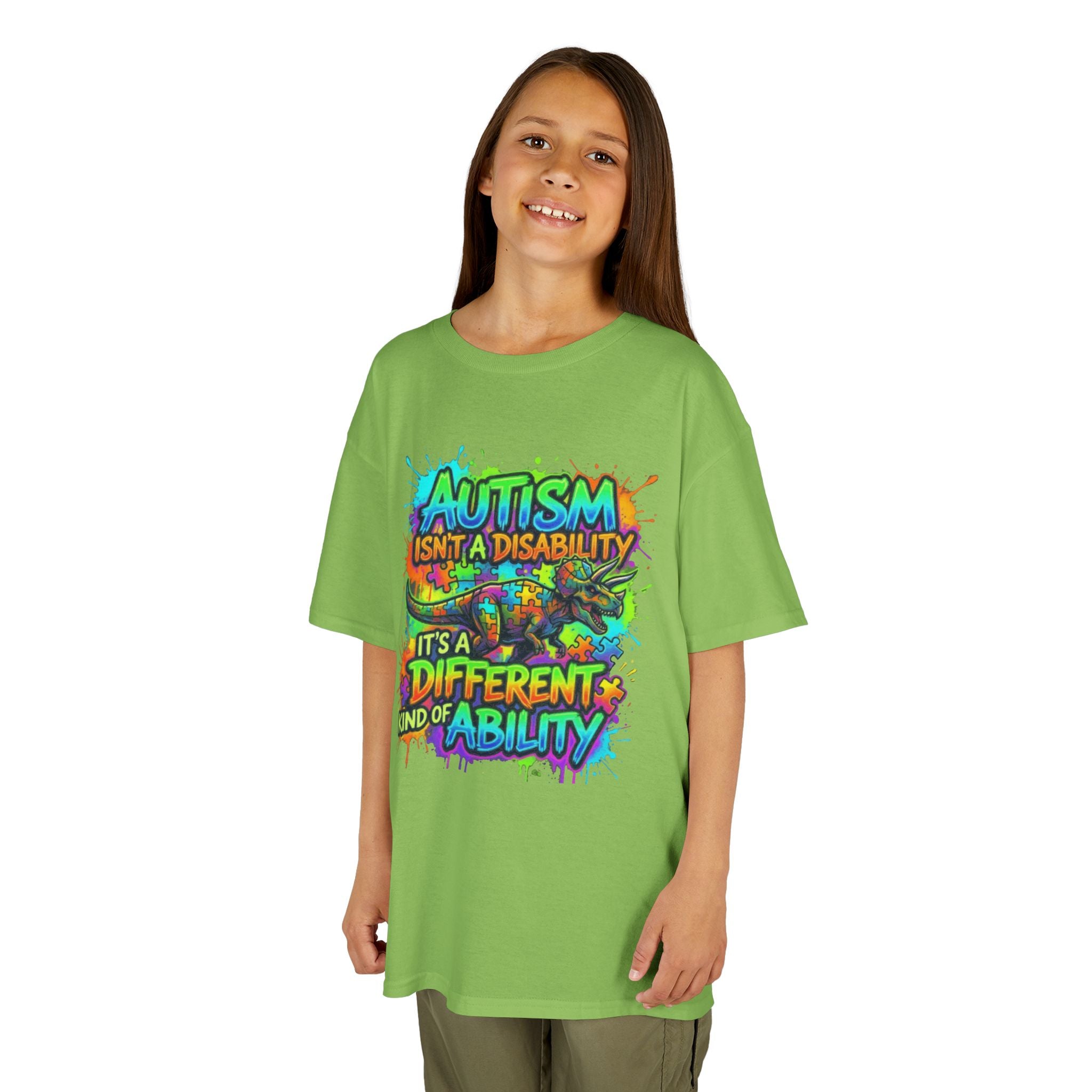 Kids Tee — "Autism Isn’t a Disability, It’s a Different Kind of Ability" Colorful Awareness Shirt