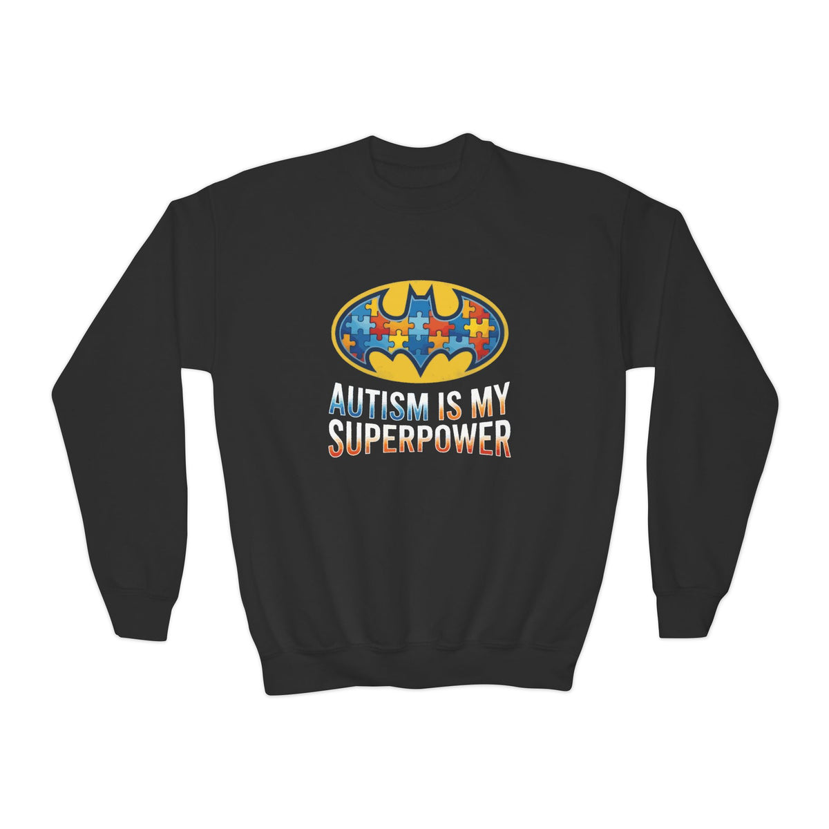 Autism Is My Superpower Youth Crewneck Sweatshirt