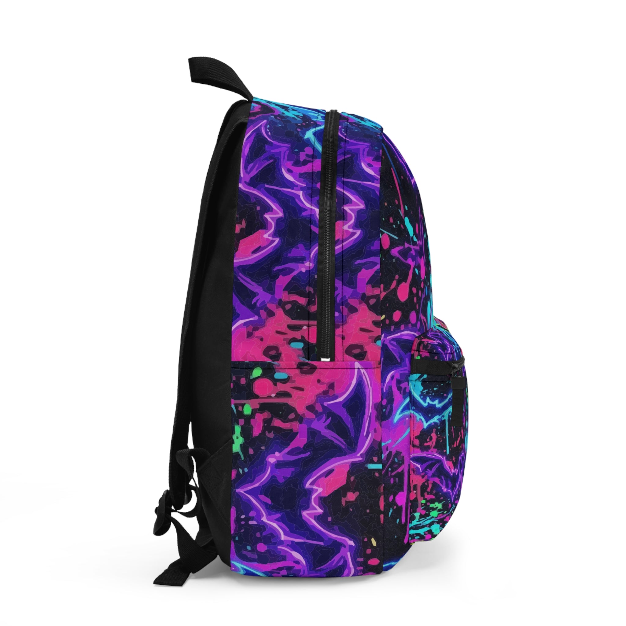 Neon Psychedelic Backpack — Vibrant Tie-Dye Galaxy Print