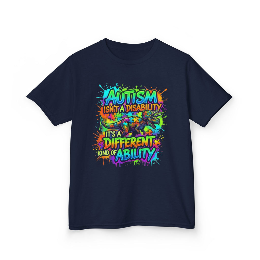Kids Tee — "Autism Isn’t a Disability, It’s a Different Kind of Ability" Colorful Awareness Shirt