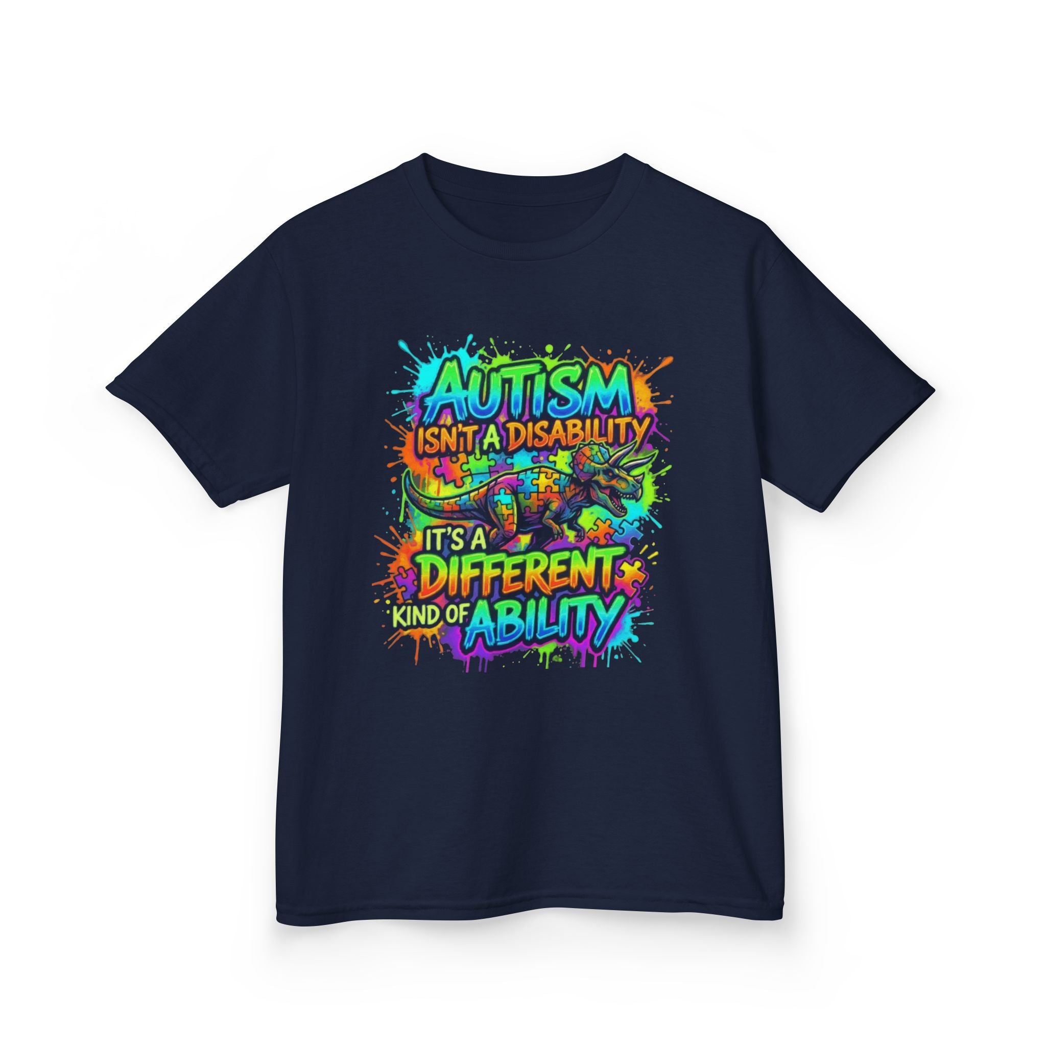 Kids Tee — "Autism Isn’t a Disability, It’s a Different Kind of Ability" Colorful Awareness Shirt