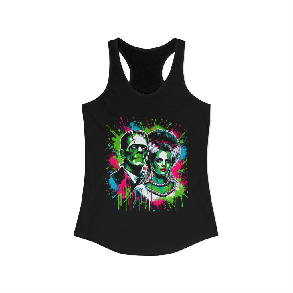 Neon Frankenstein & Bride Women's Racerback Tank