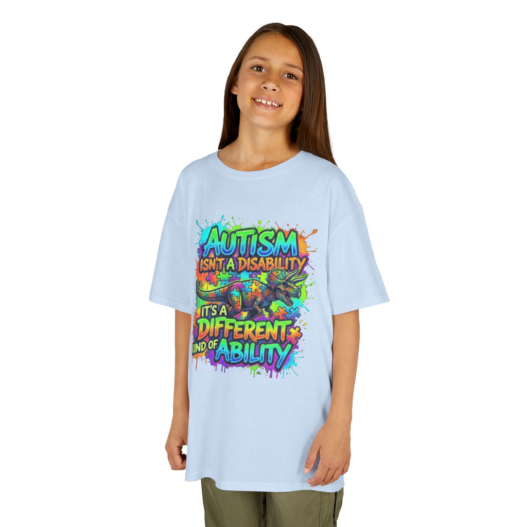Kids Tee — "Autism Isn’t a Disability, It’s a Different Kind of Ability" Colorful Awareness Shirt