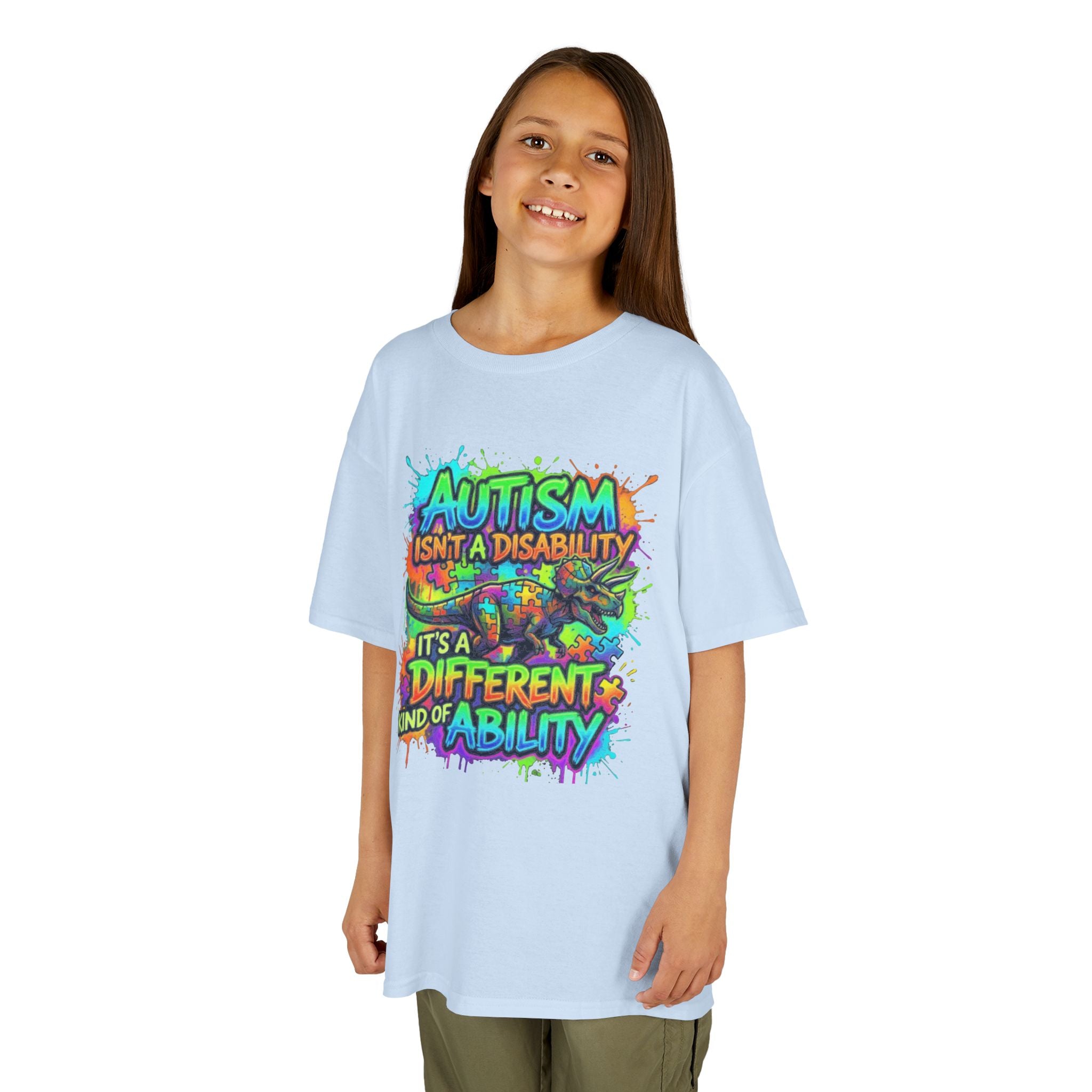 Kids Tee — "Autism Isn’t a Disability, It’s a Different Kind of Ability" Colorful Awareness Shirt