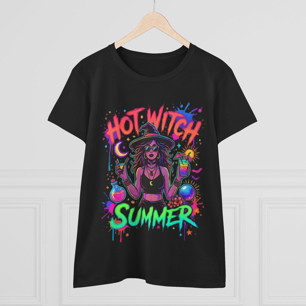 Witch Summer T‑Shirt — "Hot Witch Summer" Neon Graphic Tee for Women