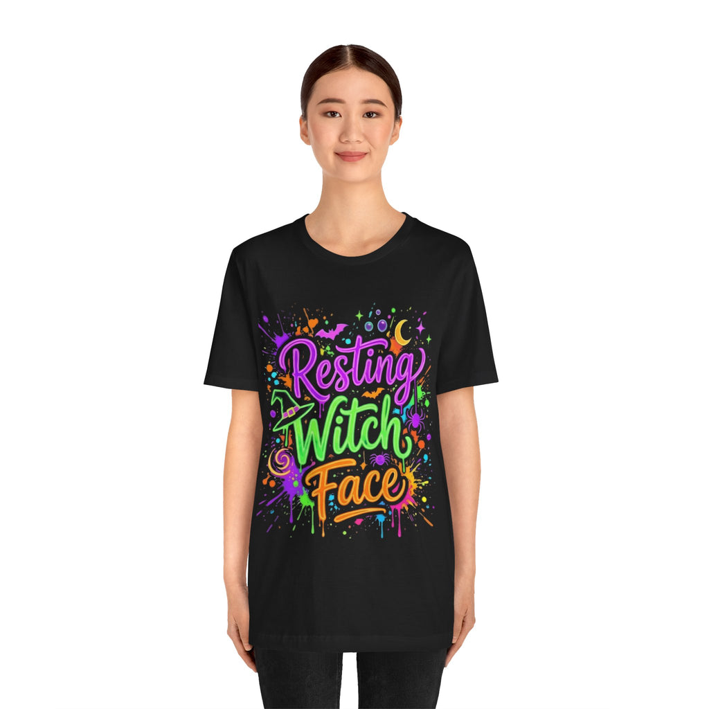 Resting Witch Face T-Shirt — Colorful Halloween Graphic Tee