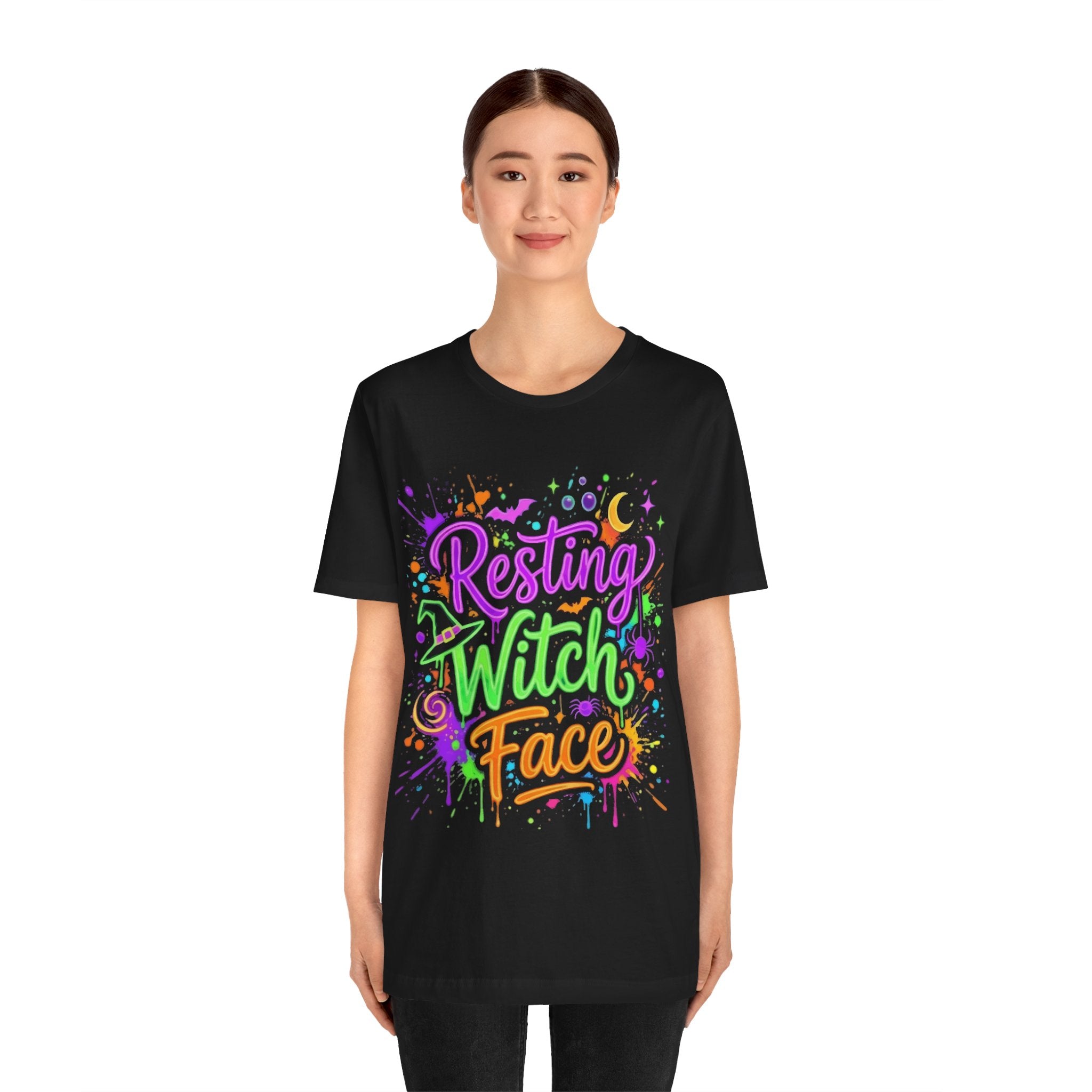 Resting Witch Face T-Shirt — Colorful Halloween Graphic Tee