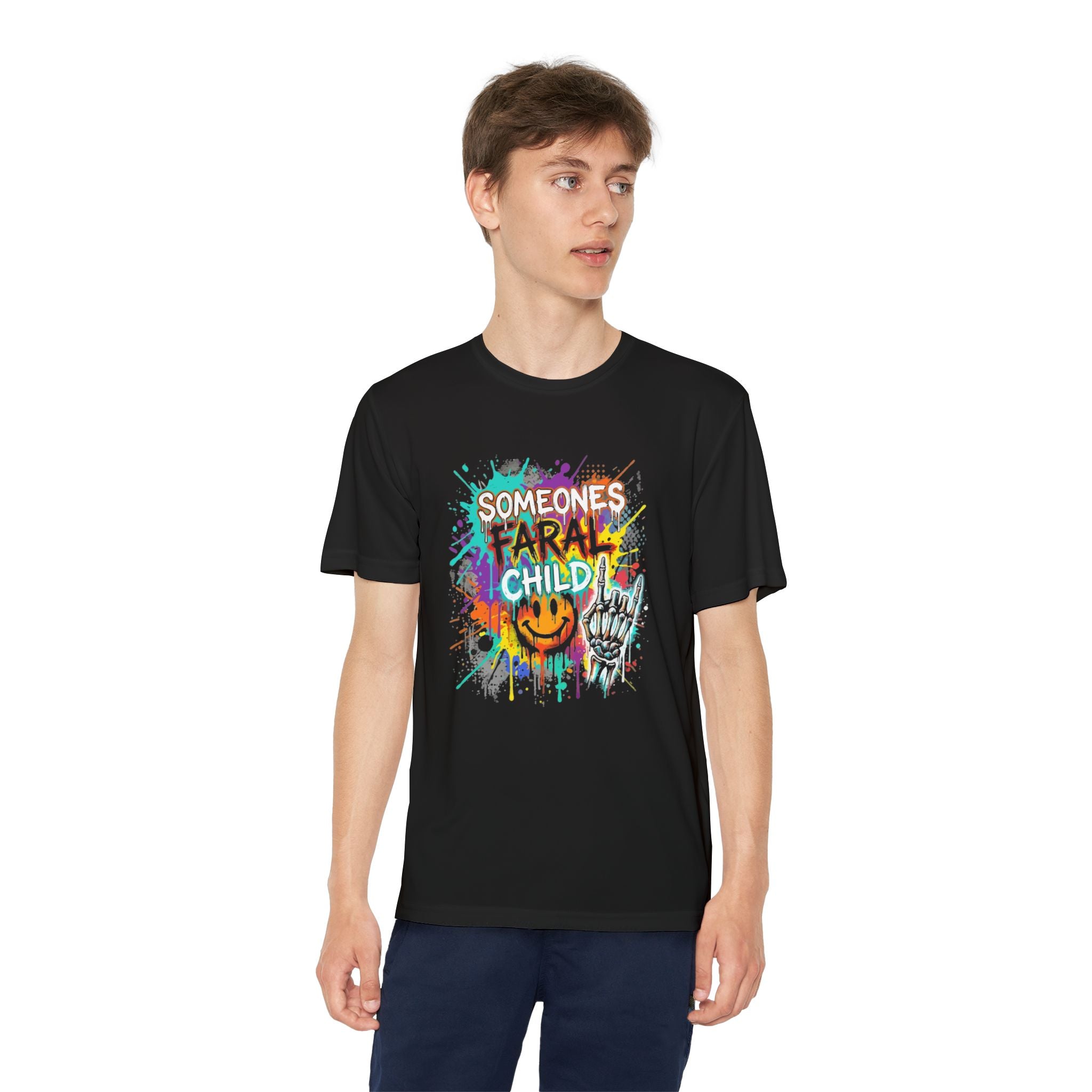 Someone's Farah Child Youth Tee — Colorful Graffiti Skate Smiley Shirt