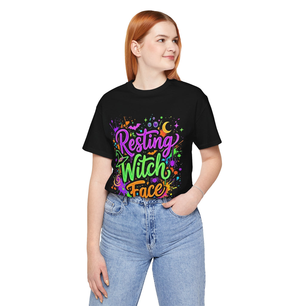 Resting Witch Face T-Shirt — Colorful Halloween Graphic Tee