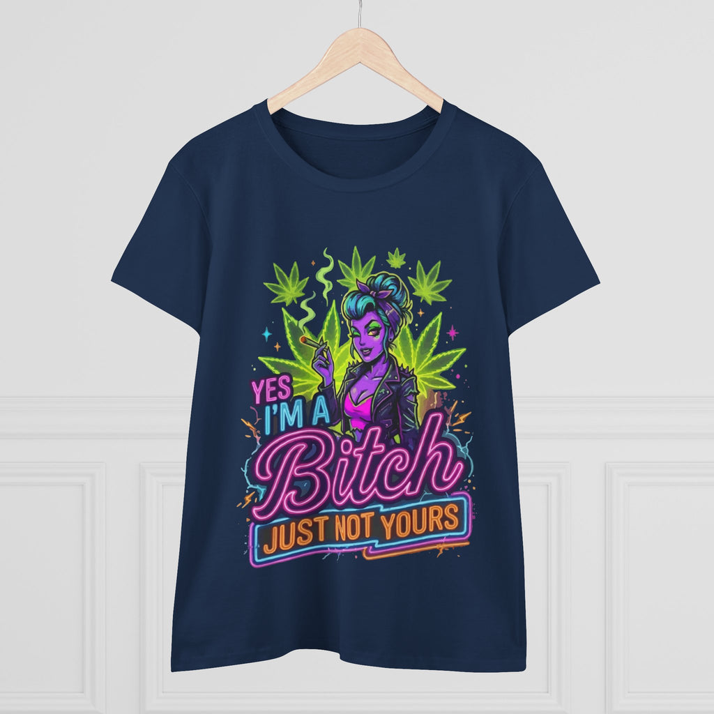 Yes I'm a Bitch T-Shirt — Bold Women's Graphic Tee with Cannabis Pin-Up Design