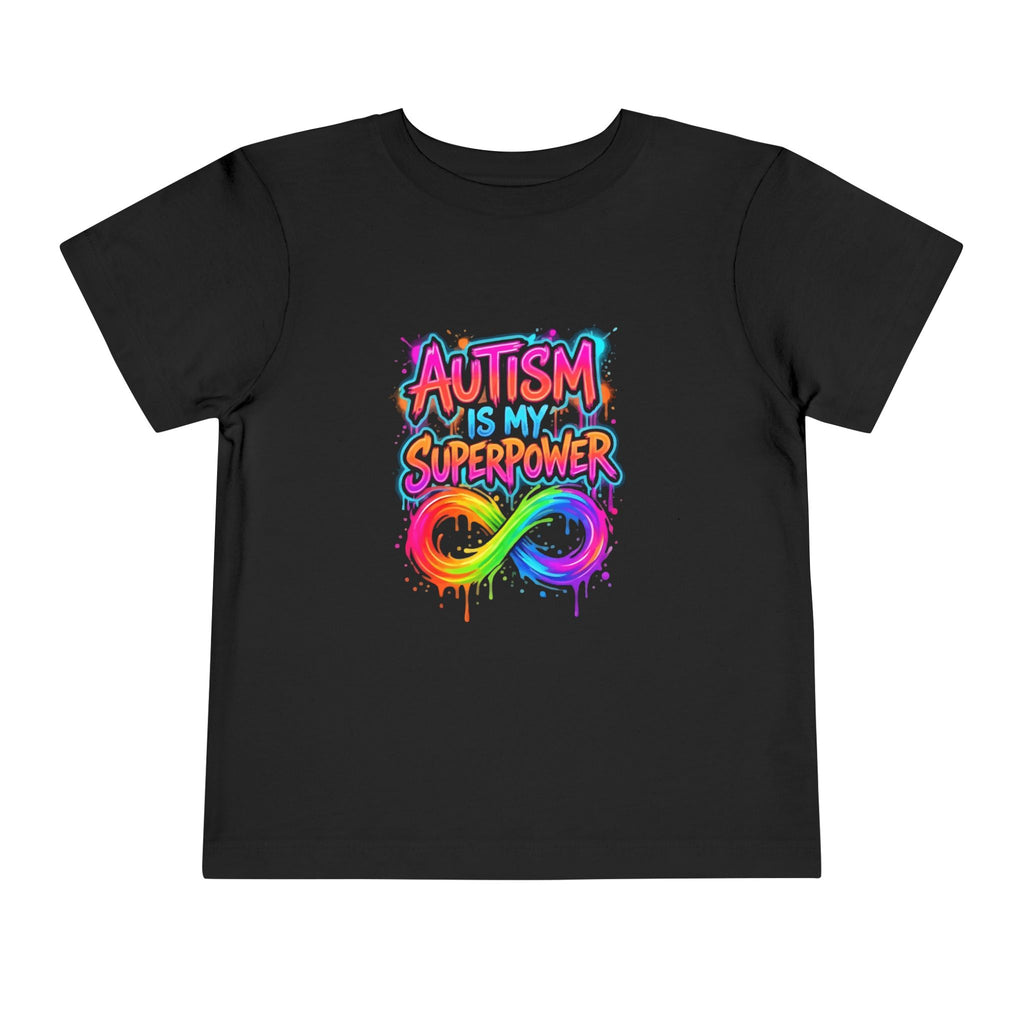 Autism Is My Superpower Toddler Tee — Rainbow Infinity Autism Awareness Shirt