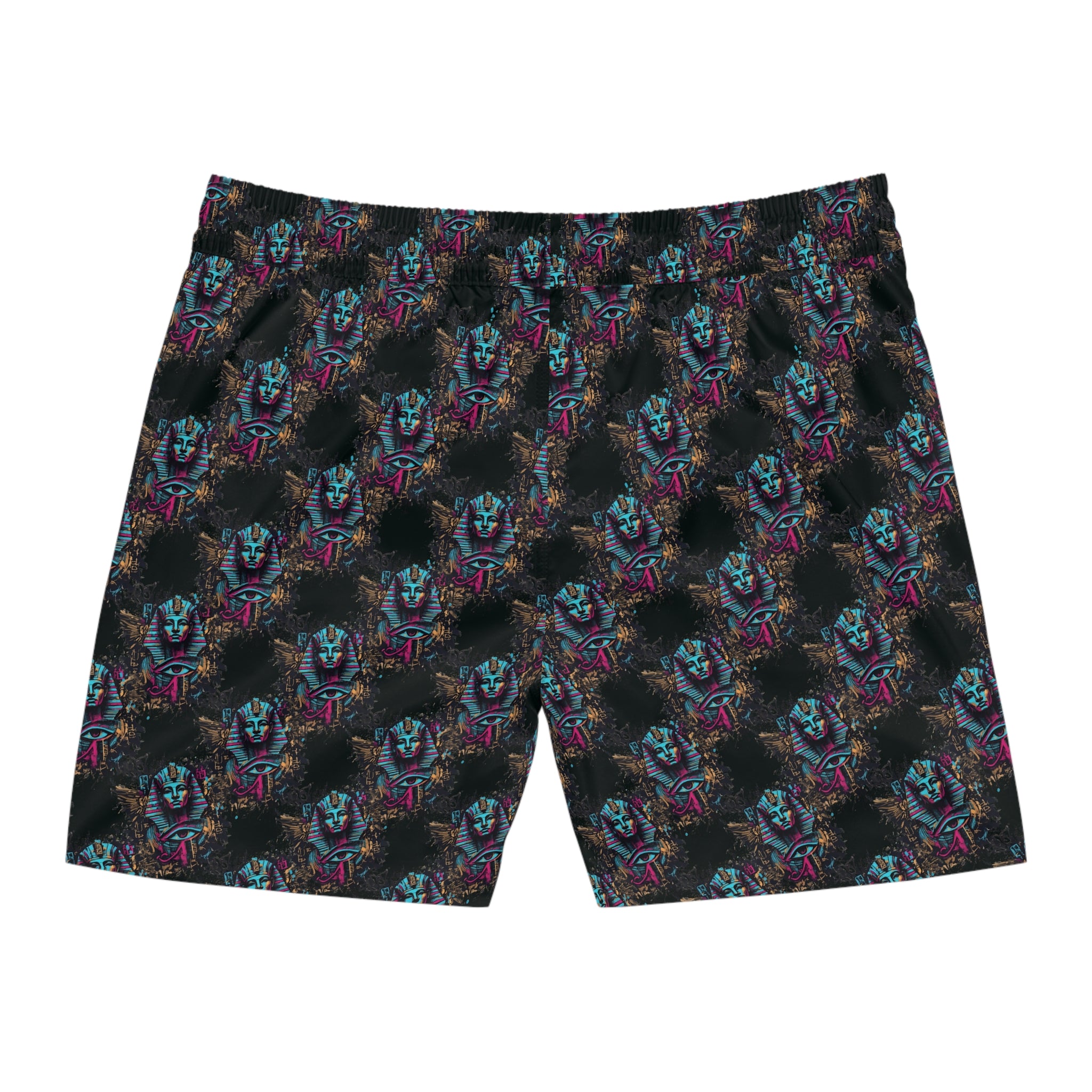 Egyptian Street Art Swim Shorts — Neon Pharaoh AOP