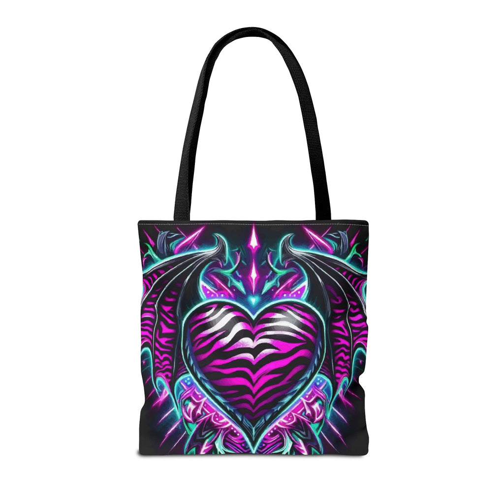 Neon Dragon Heart Tote Bag