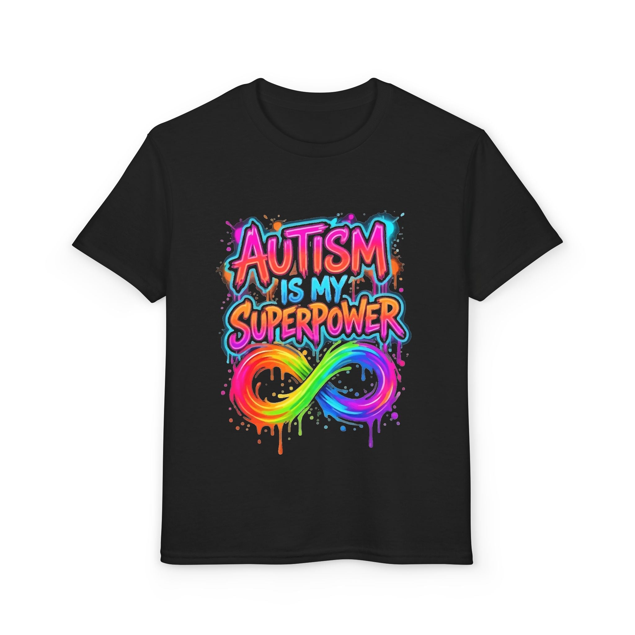 Autism Is My Superpower Youth T‑Shirt — Rainbow Infinity Kids Tee for Autism Awareness