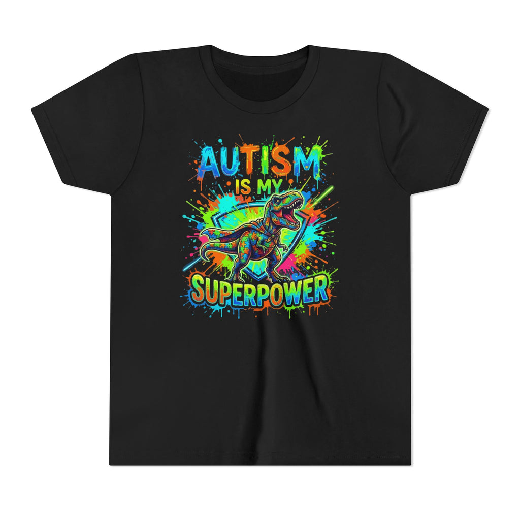 Youth Tee — "Autism Is My Superpower" Colorful Superhero Design
