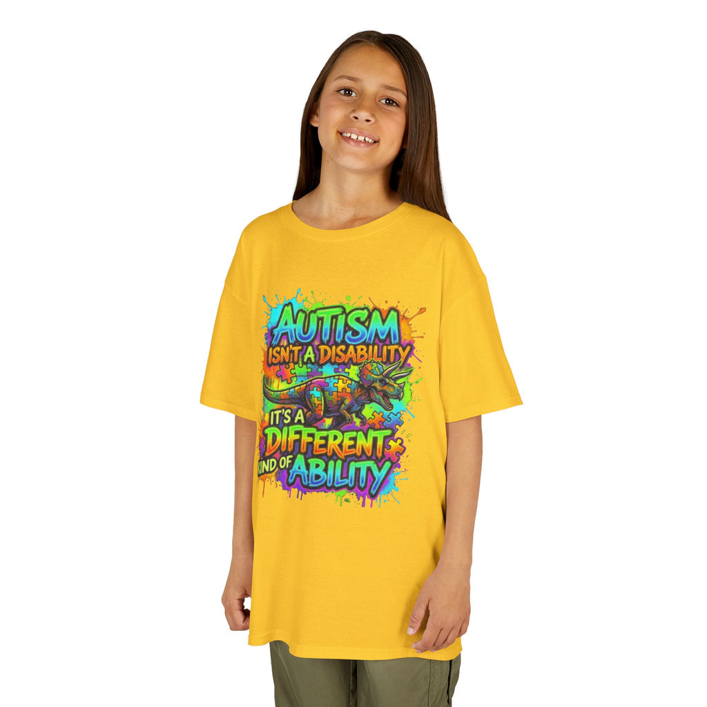 Kids Tee — "Autism Isn’t a Disability, It’s a Different Kind of Ability" Colorful Awareness Shirt