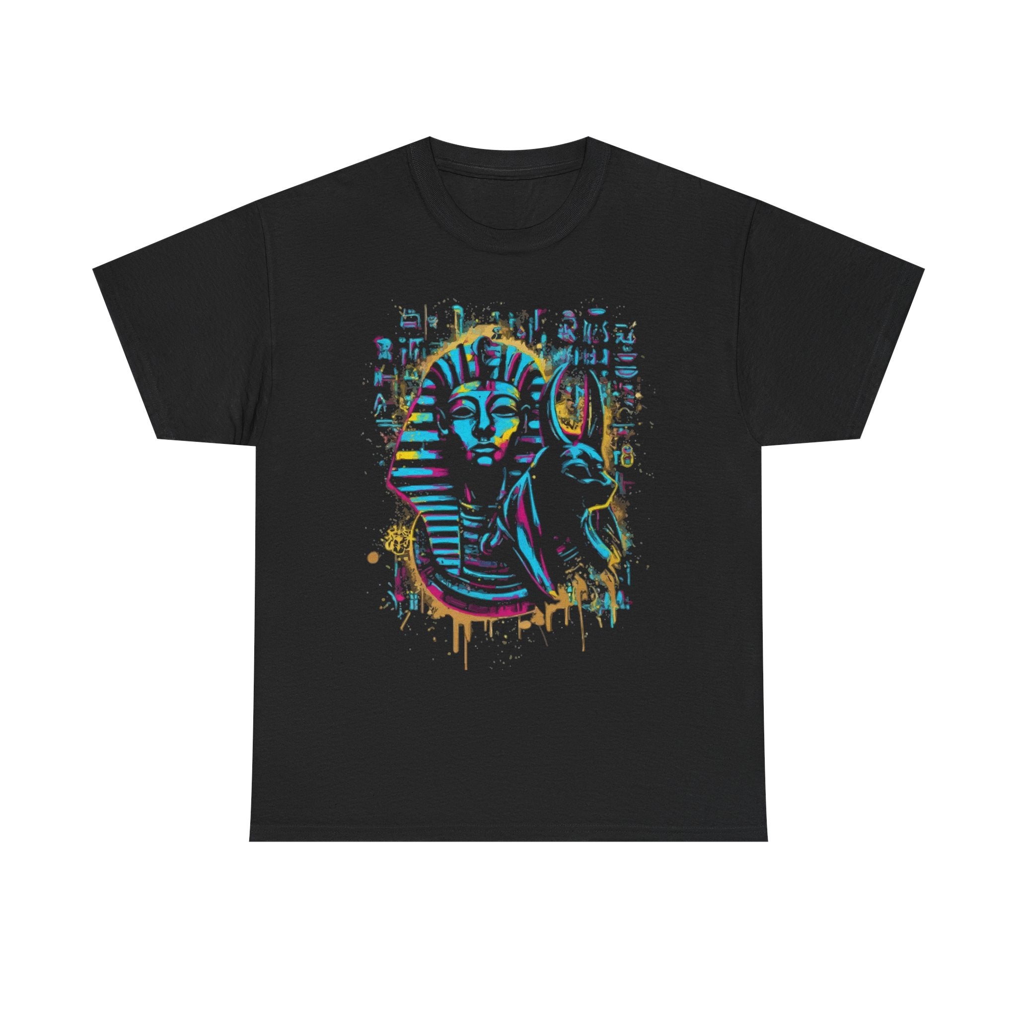 Pharaoh Street Art T-Shirt — Neon Egyptian King Graphic Tee