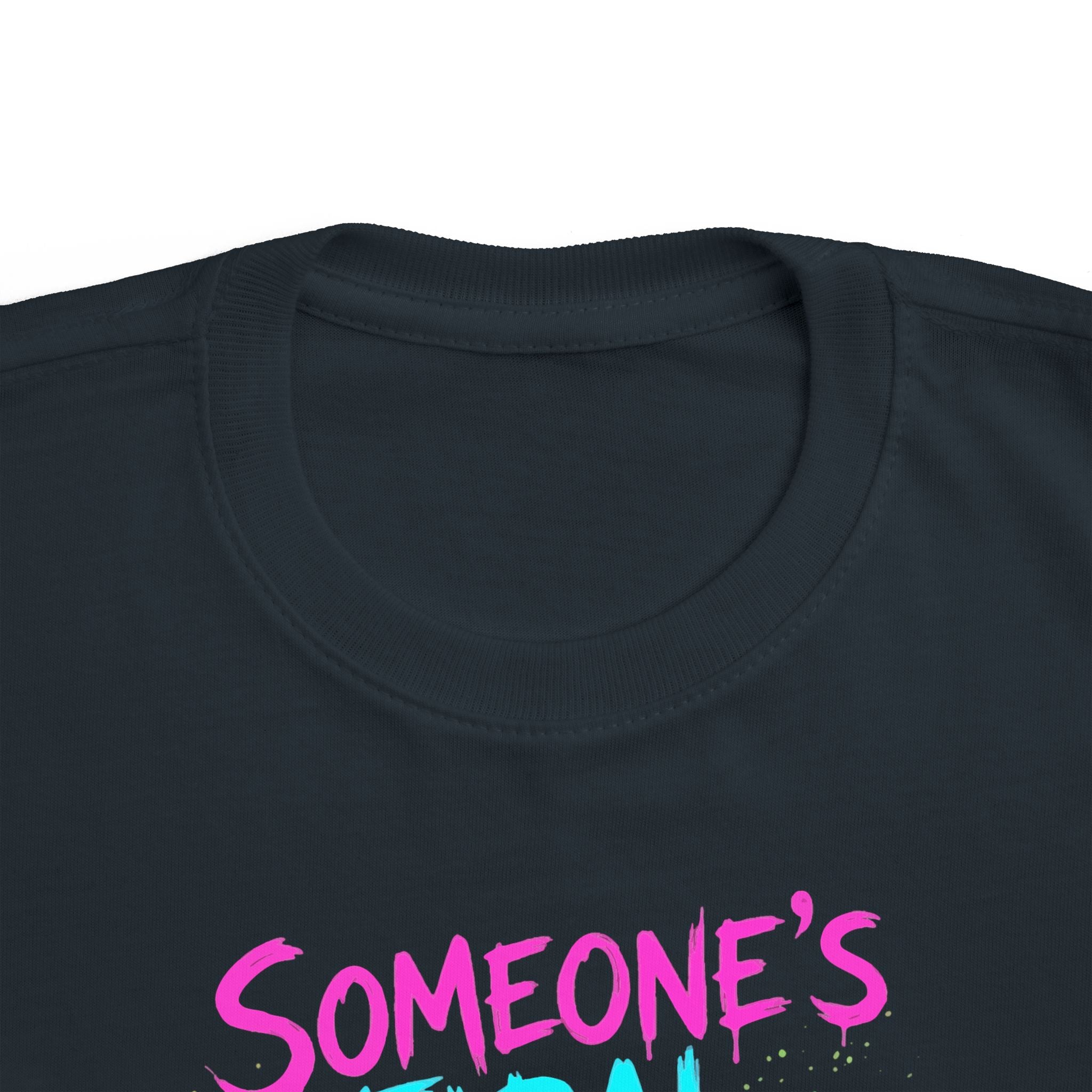 Toddler Tee — “Someone’s Faral Child” Neon Drip Smiley Graphic