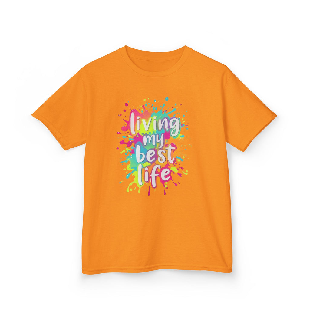 Kids T‑Shirt — "Living My Best Life" Colorful Paint Splash Tee