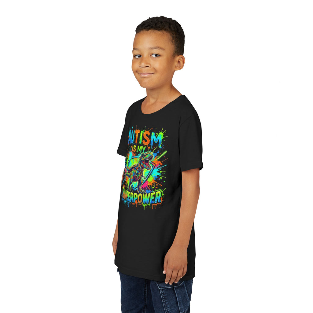 Youth Tee — "Autism Is My Superpower" Colorful Superhero Design