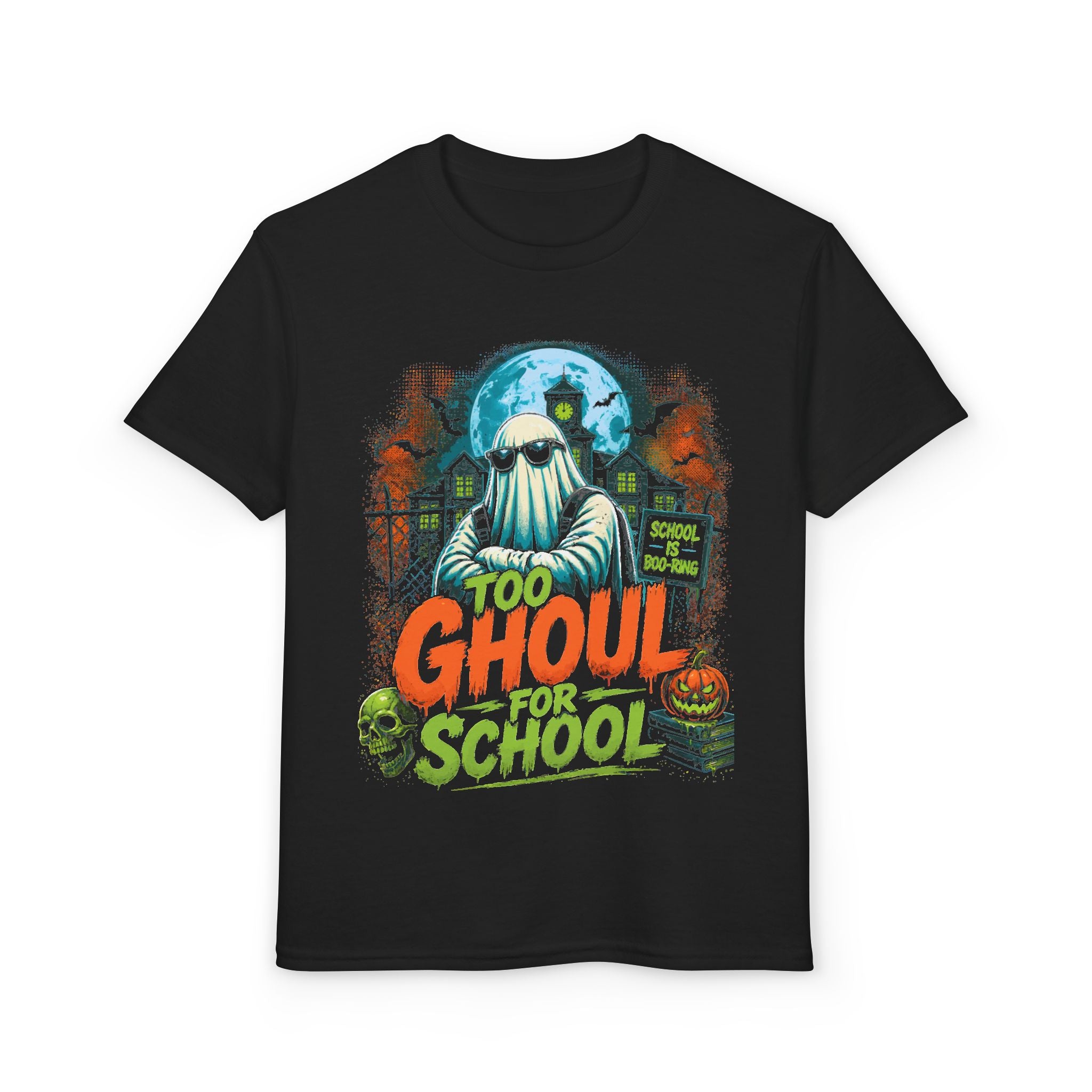 Ghoul School Youth T-Shirt — Spooky Halloween Ghost Design